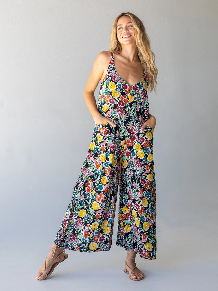 Chelsea Jumpsuit - Black Multi Floral | Natural Life