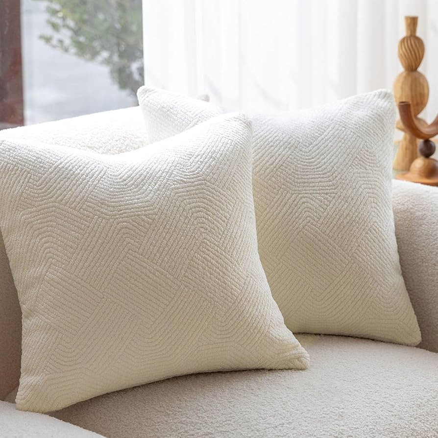 DOMVITUS 18x18 Pillow Cover Boucle Pillow Covers Set of 2 Decorative Pillows for Couch Luxury Neu... | Amazon (US)