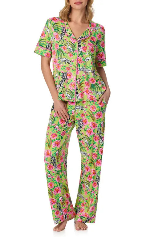Room Service Pjs Printed Pajamas in Green/Print at Nordstrom, Size Large | Nordstrom