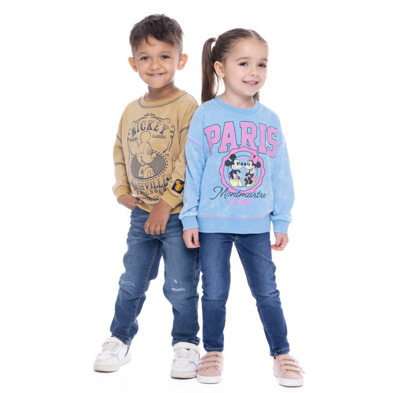 Disney Mickey & Minnie Toddler Girls Paris Graphic Sweatshirt, Sizes 12M-5T | Walmart (US)