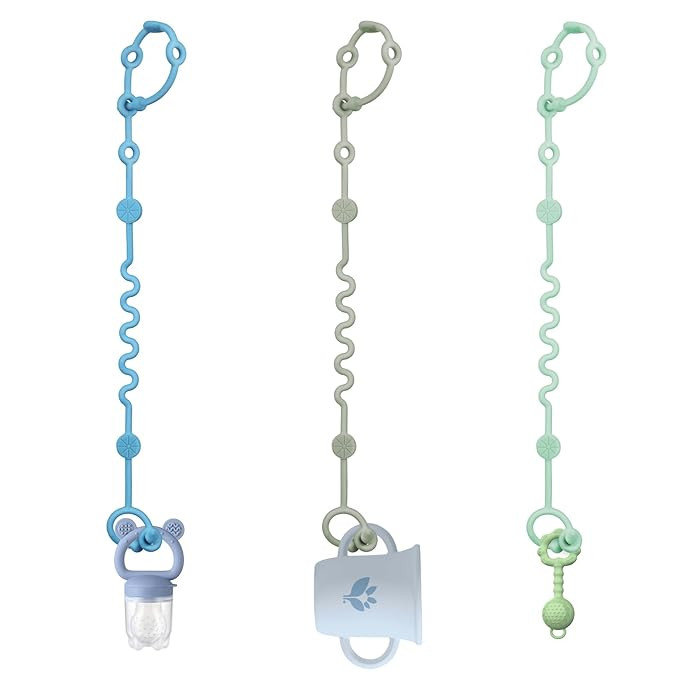Toy Straps for Stroller, Silicone Baby Tether Pacifier Clip, No Throw Travel Leash for High Chair... | Amazon (US)