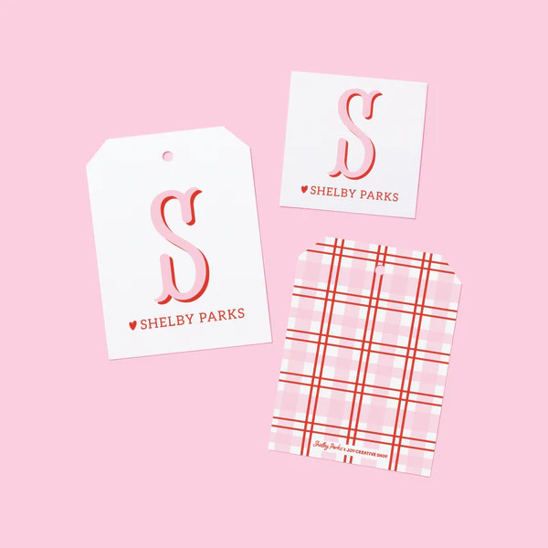 JCS x Shelby Parks Fishtail Initial Gift Tag & Sticker | Joy Creative Shop