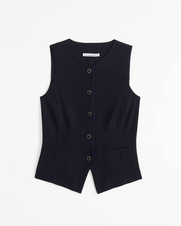 Women's High-Neck Tailored Vest | Women's New Arrivals | Abercrombie.com | Abercrombie & Fitch (US)