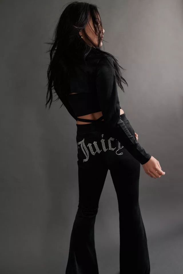 Juicy Couture UO Exclusive Luxe Strappy Velour Track Pant | Urban Outfitters (US and RoW)