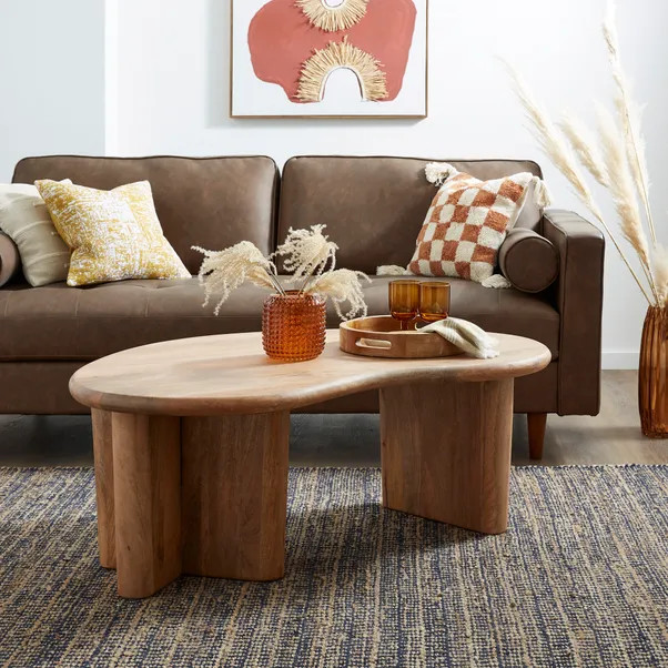 Ludo Kidney Shaped Coffee Table, Mango Wood | Dunelm