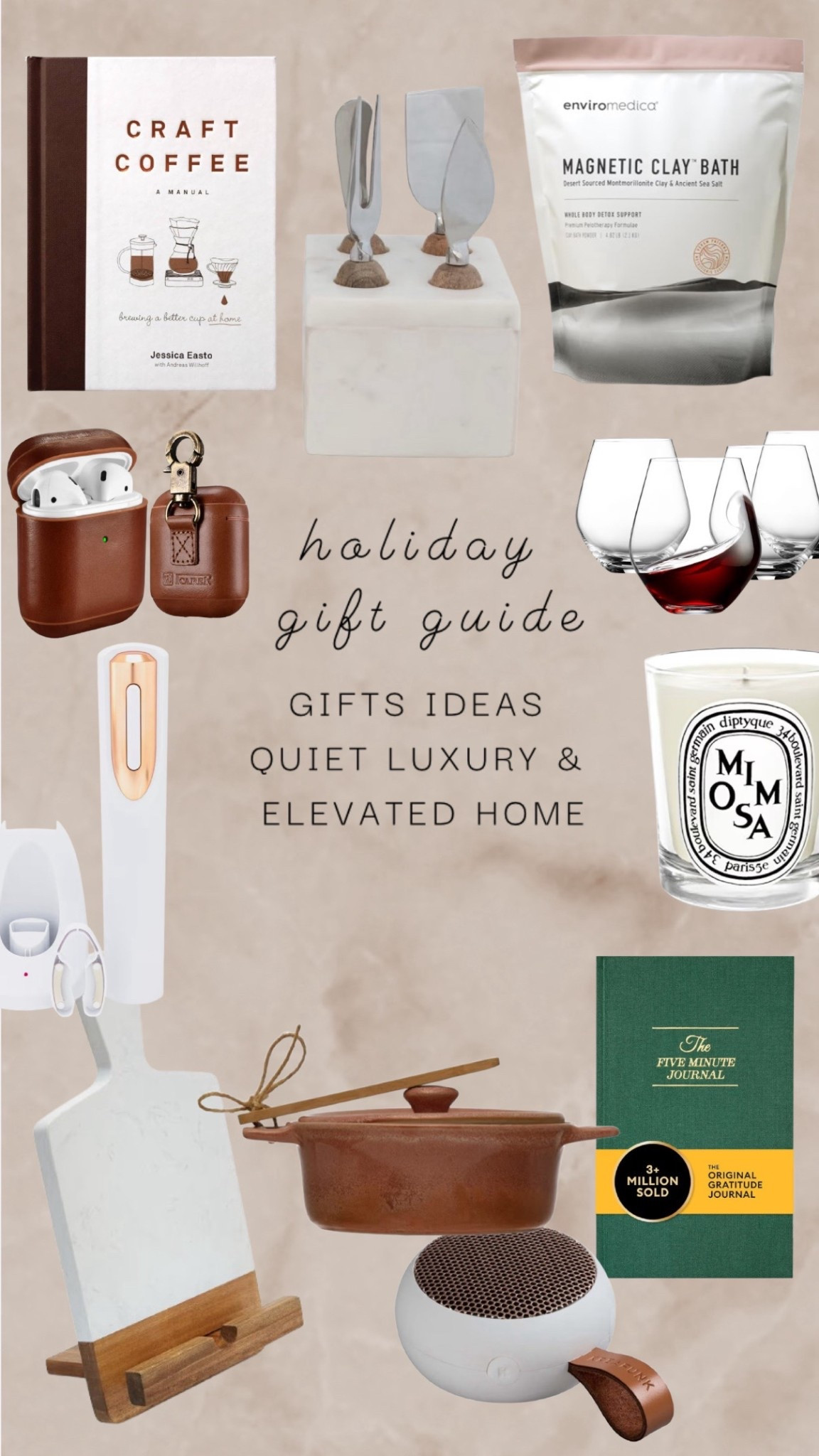 quiet luxury home and lifestyle gifts #holidaygifts #giftguide 
thought: i'd rather sip cocoa in december than panic order gifts 🤷🏻‍♀️