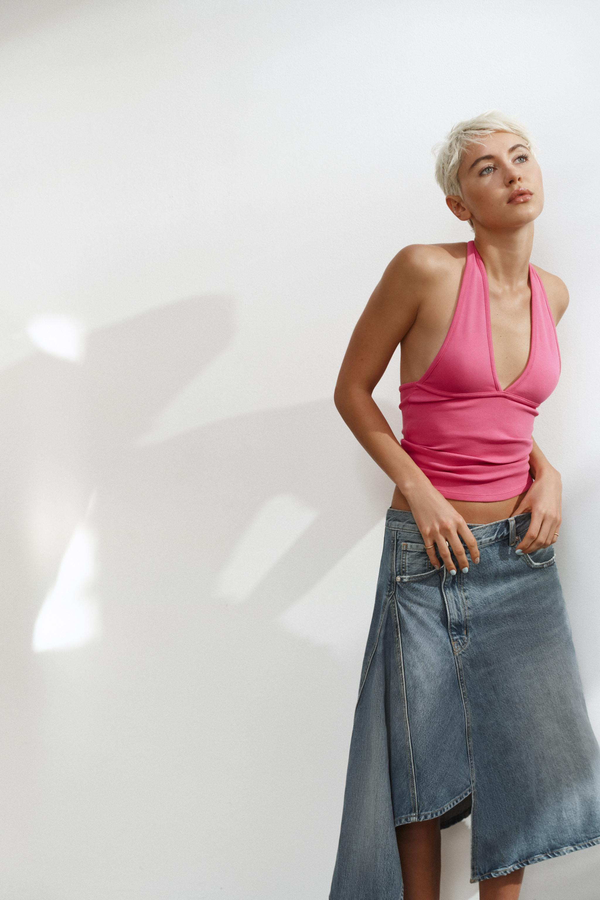 TRF ASYMMETRIC DENIM SKIRT | Zara US
