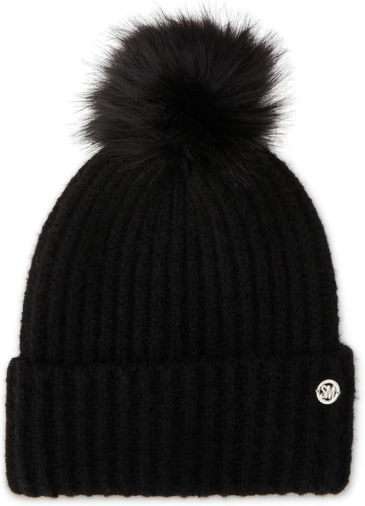 Steve Madden Womens Heathered Rib Knit Beanie | Amazon (US)