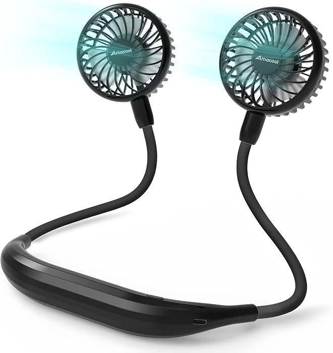 AMACOOL Portable Neck Fan, Lightweight Wearable with Hands-Free Comfort, 360\u00b0 Adjustable Per... | Amazon (US)
