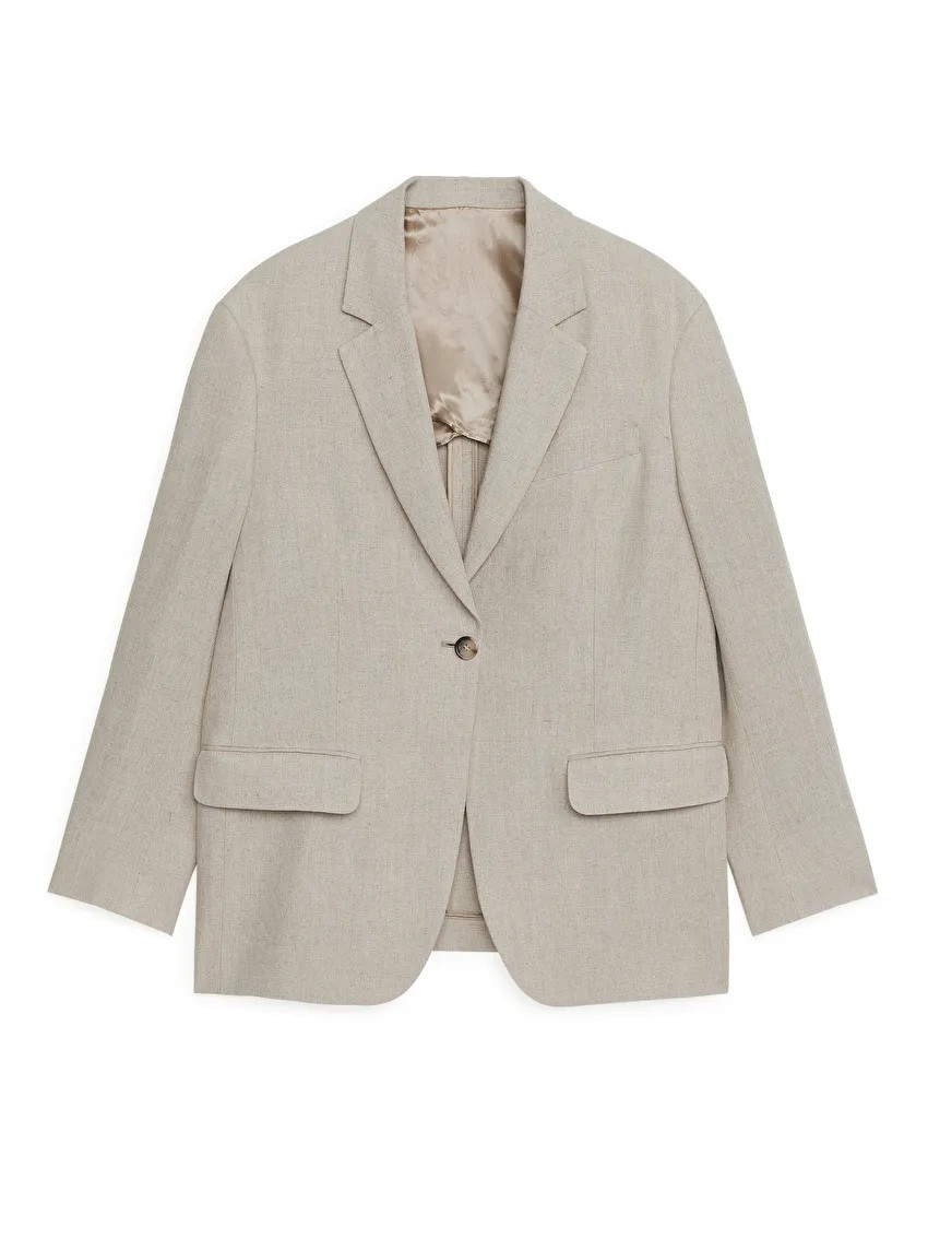 Oversized-Blazer aus schwerem Leinen - Beige - Tailoring - ARKET DE | ARKET (EU)