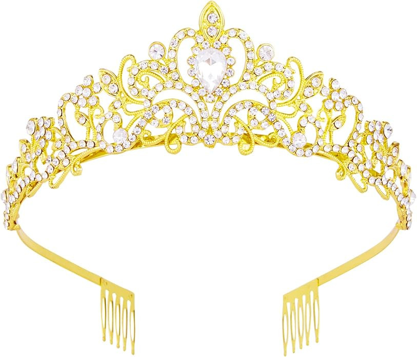 Crystal Tiara Crown Headband Headpiece Rhinestone Hair Jewelry Decor for Women Ladies Little Girl... | Amazon (US)