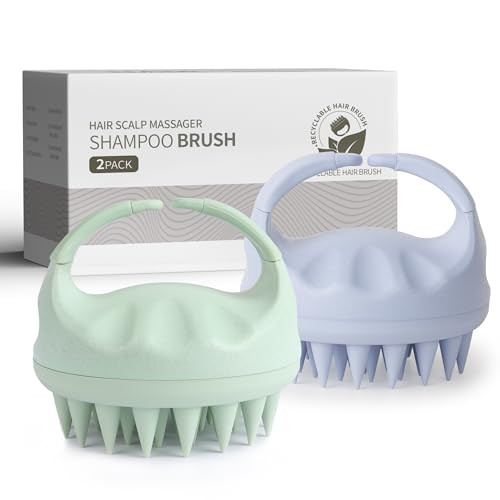 Sndyi 2 PCS Scalp Massager Shampoo Brush, Scalp Scrubber with Soft Silicone Bristles, Scalp Exfoliator for Dandruff Removal, Scalp Massager for Hair Growth, Wet Dry Hair Brush for Scalp Care | Amazon (US)