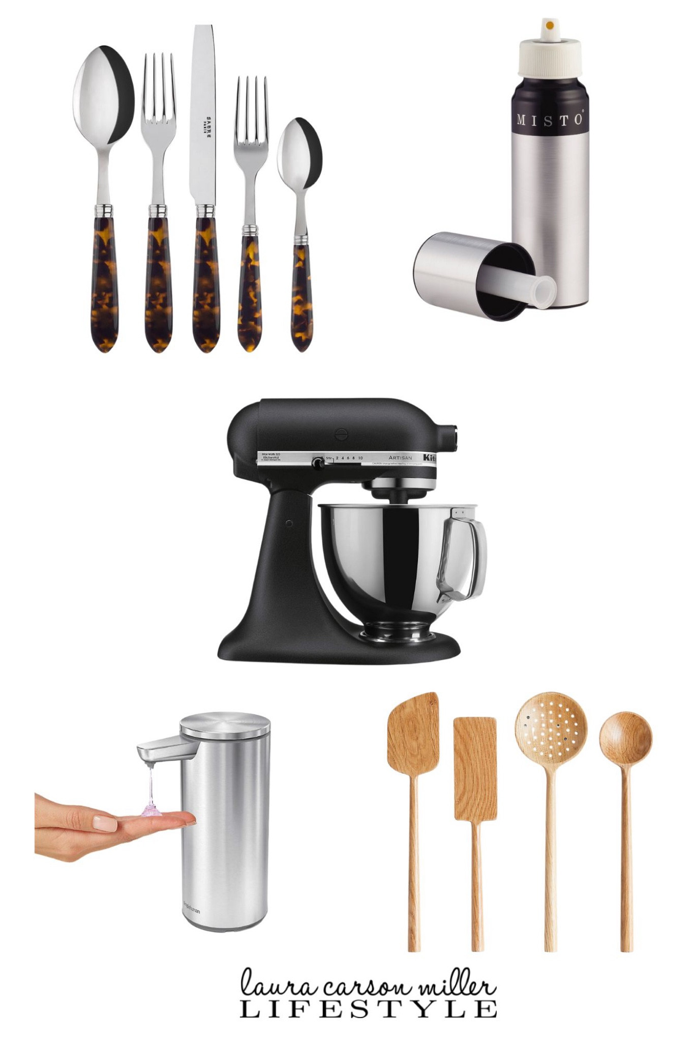 Spruce up your kitchen with these fabulous items! Prepare for holiday entertaining or just do it you and your family! 
Kitchen aid stand mixer, touch less soap dispenser, wooden utensils, oil mister, tortoise handle flatware, gifts for her, gifts for him, holiday meals, entertaining 

#LTKGiftGuide #LTKHoliday #LTKHome