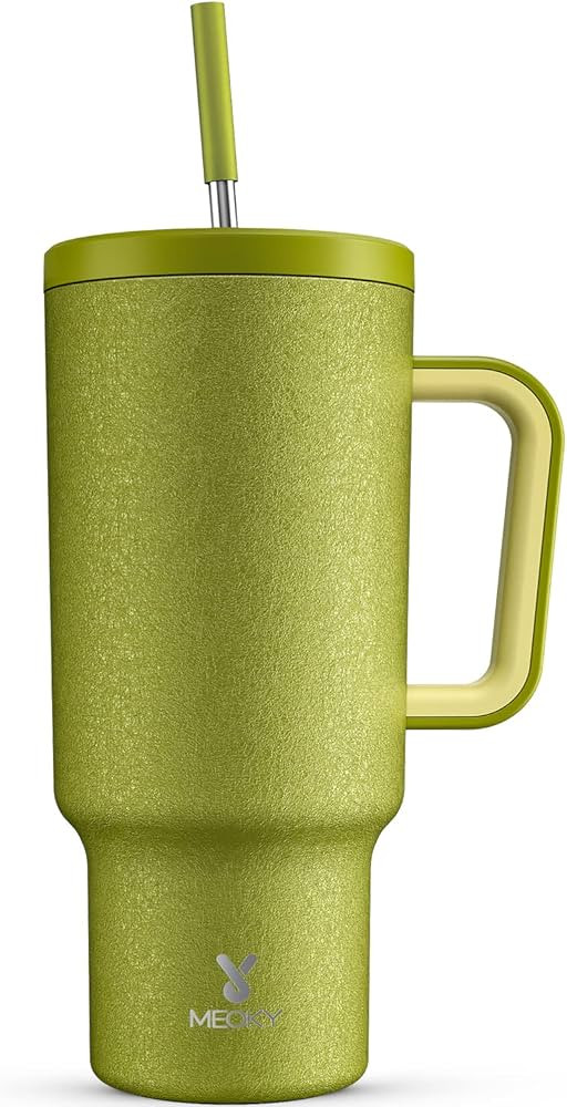 Meoky 40oz Tumbler with Handle, Leak-proof Lid and Straw, Insulated Coffee Mug Stainless Steel Tr... | Amazon (US)