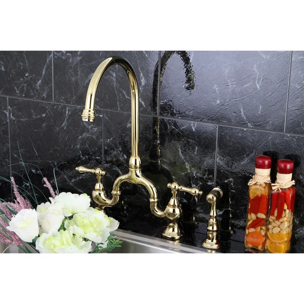 KS7792ALBS English Country Bridge Faucet with Side Spray | Wayfair Professional