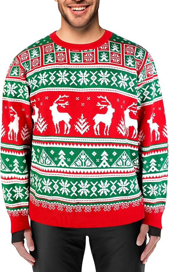 XiaoMoSha Unisex Ugly Sweater Christmas Women Men Holiday Knit Pullover Matching Ugly Christmas S... | Amazon (US)