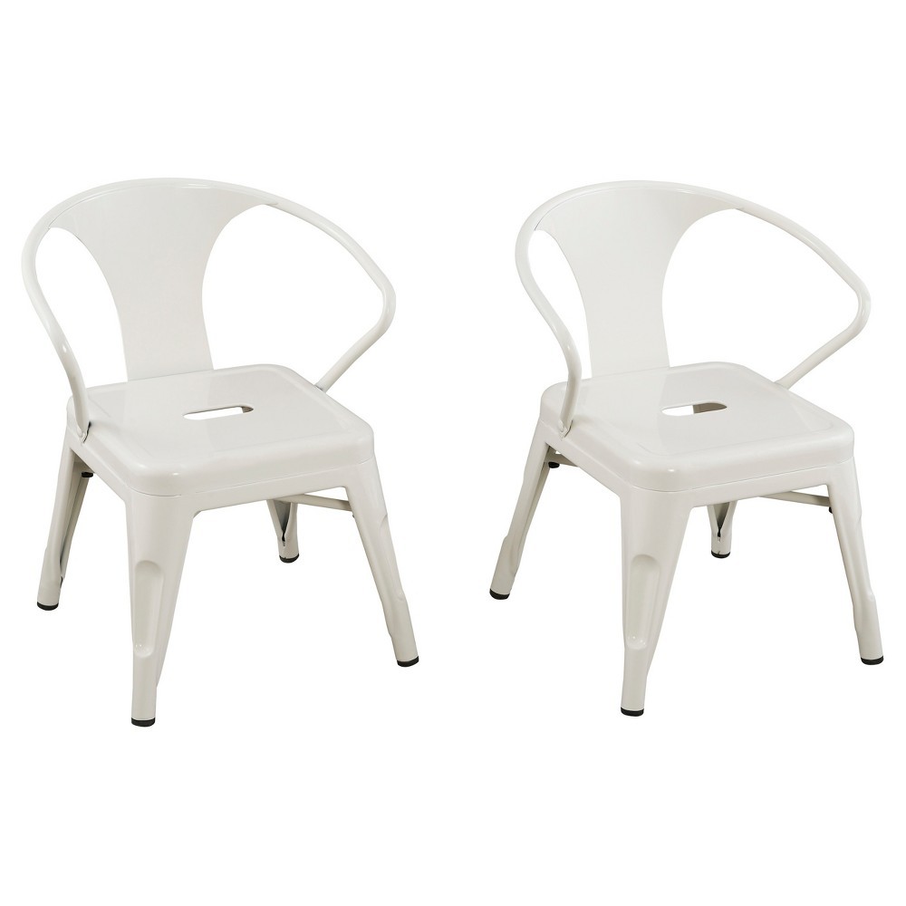Set of 2 Metal Kids Chair White - Reservation Seating | Target