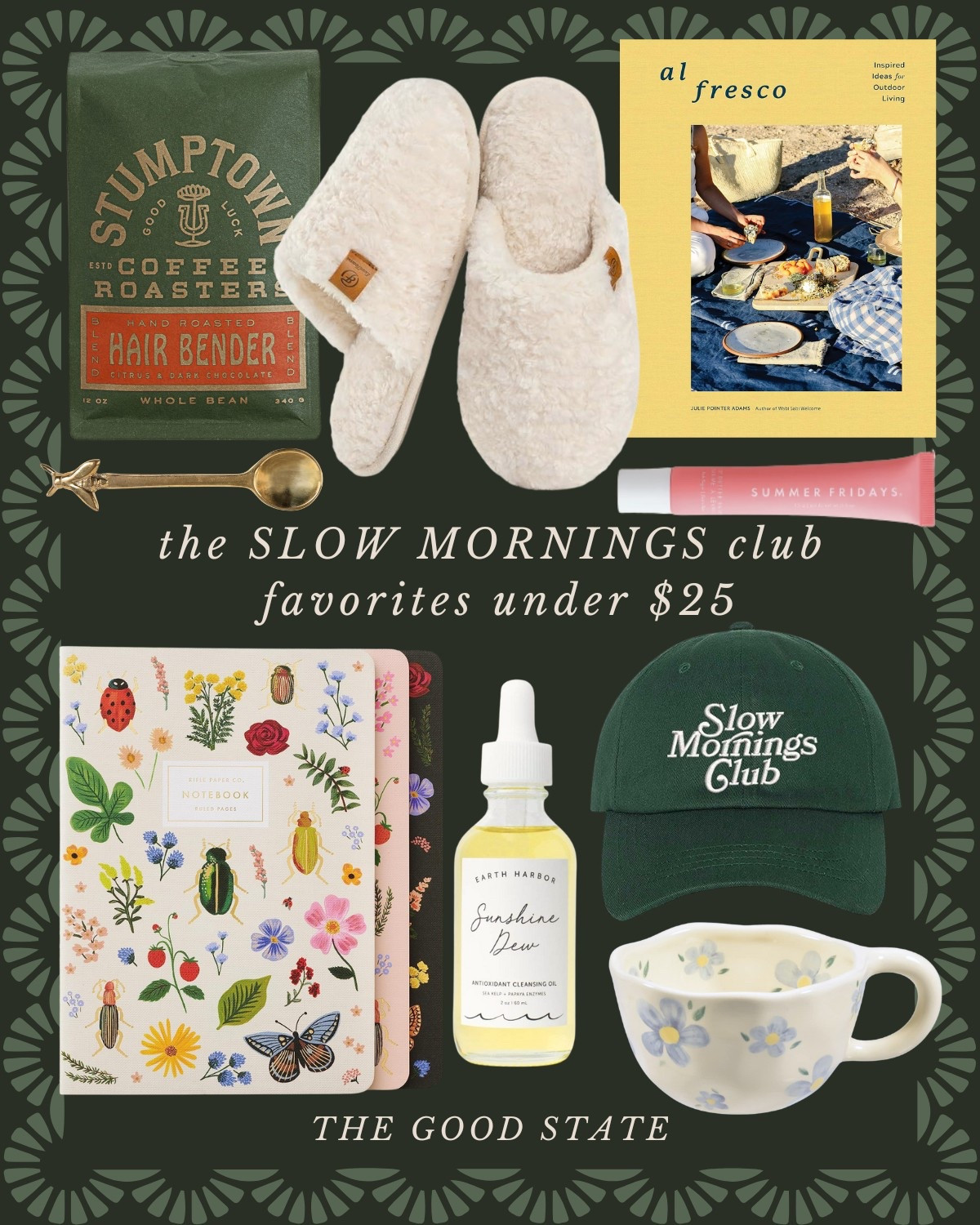 This collection is for those who embrace the slowed down rhythms on an early morning. For the ladies who linger with a cup of coffee in one hand and a journal in the other. For the ones who take notice of the sunlight dancing through the windows and breathes deep the aroma of freshly ground coffee as it’s prepared for the french press. This collection is for those who enjoy matching pajama sets and have one too many coffee mugs (if having too many is even possible). This is for those who are slowing down—even if just internally—in whatever season of life they find themselves in. This is for you☀️ The good state, Lauren England, Amazon, Vera Bradley, slow mornings, Emily lex, pottery barn, beauty, clean beauty, chappywrap, stationary, spring fashion, printfresh, coffee mugs, kitchen, living room, spring, spring home, tuckernuck, print fresh, summer outfit, summer fashion


#LTKStyleTip #LTKFindsUnder50 #LTKSaleAlert