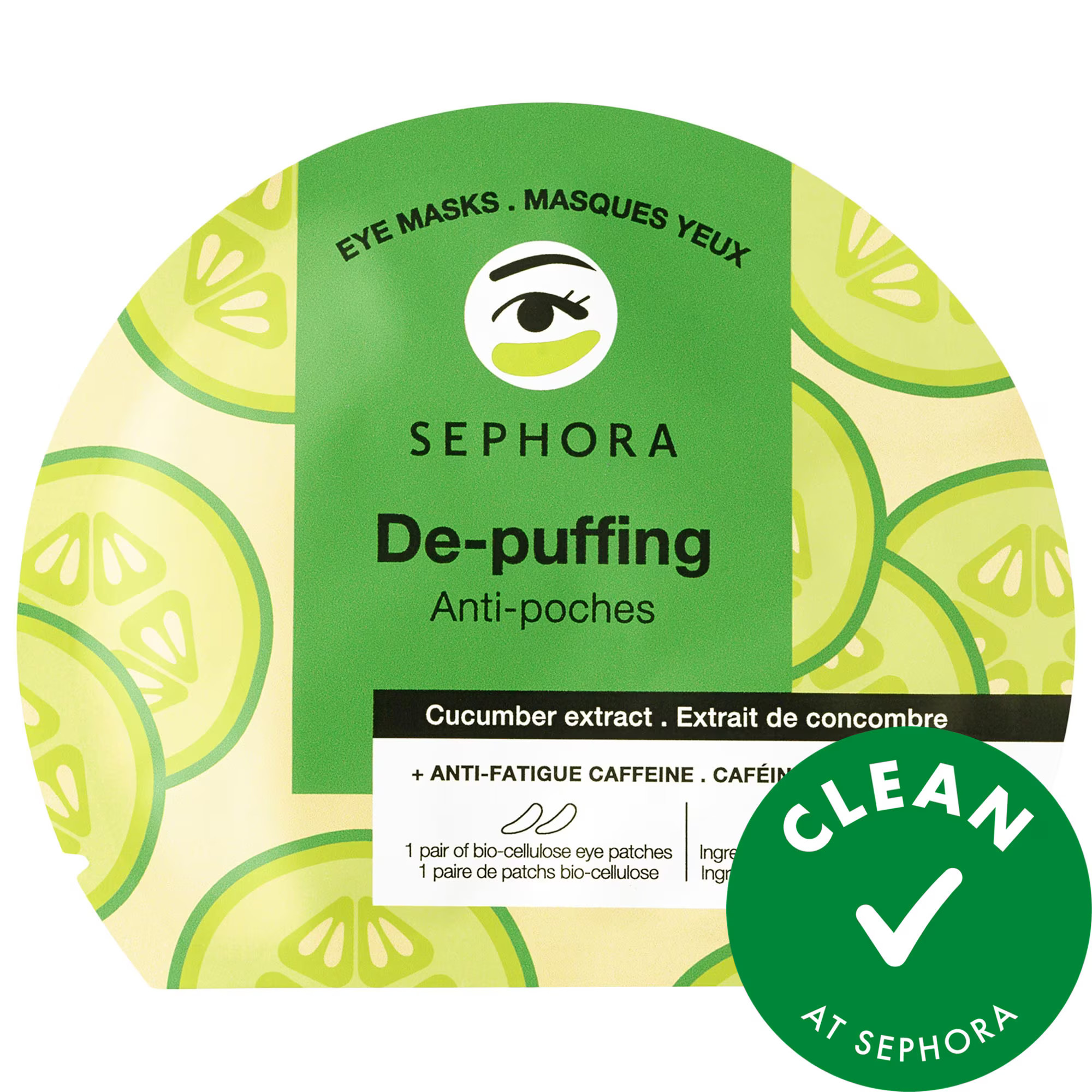 SEPHORA COLLECTION Caffeine Eye Mask Patches for Dark Circles + De-Puffing Cucumber 1 pc | Sephora (US)