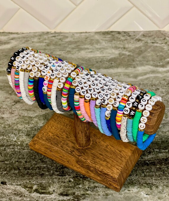 Custom Name Bead Bracelet | Heishi Bracelet | Etsy (US)