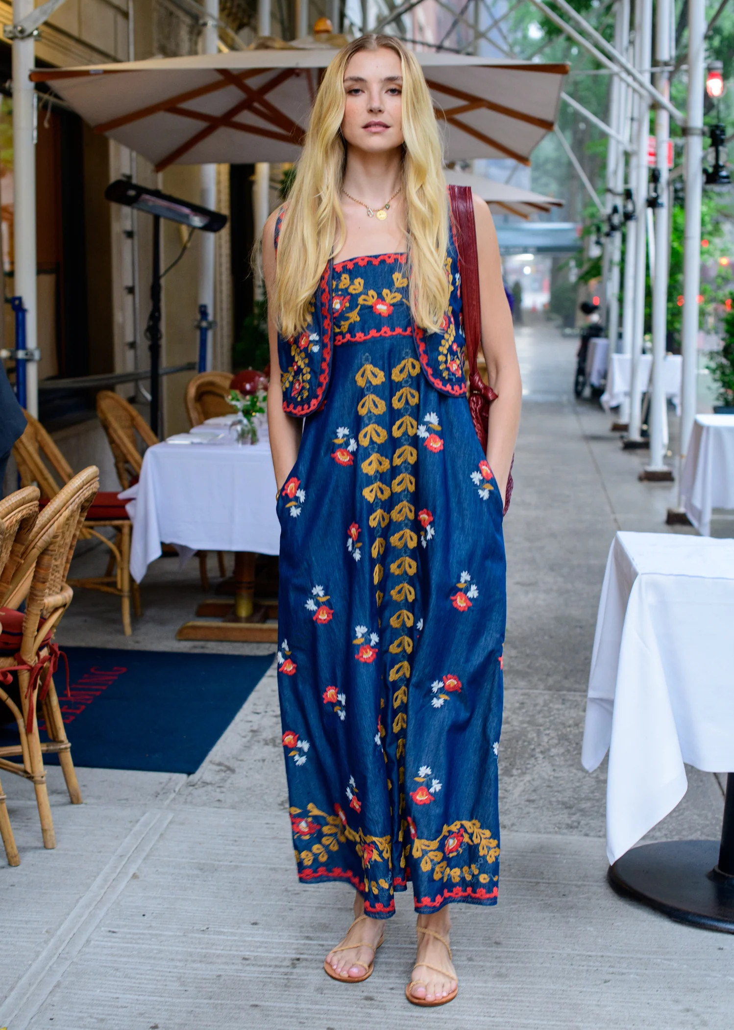 Annalisa Dress in Denim Embroidery | Elizabeth James The Label