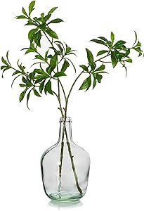 Hewory Large Glass Vase for Decor, 12in Clear Tall Farmhouse Decorative Floor Vase, Round Bubble ... | Amazon (US)
