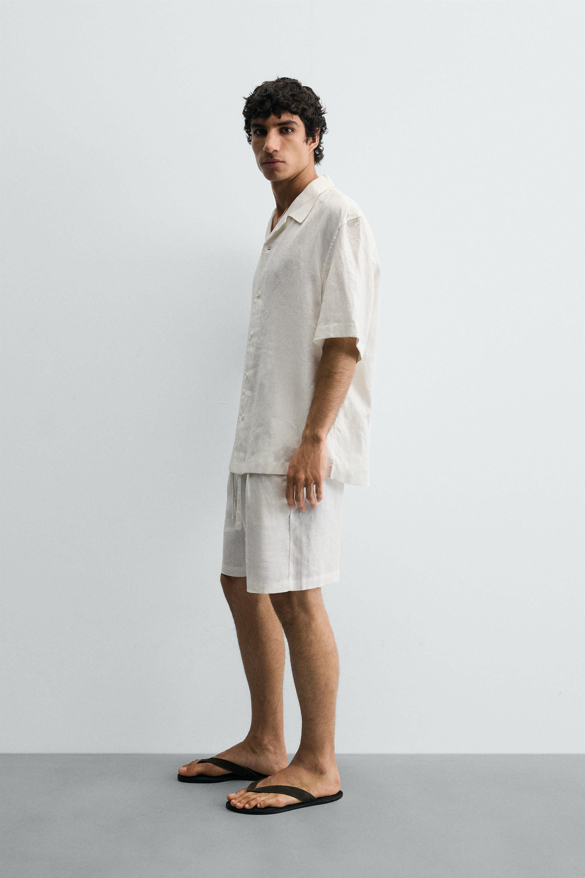 RELAXED FIT 100% LINEN SHORTS | Zara US