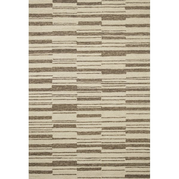 Polly POL-04 Beige/Tobacco Wool/Jute Hand-Tufted Striped Area Rug | Rugs Direct