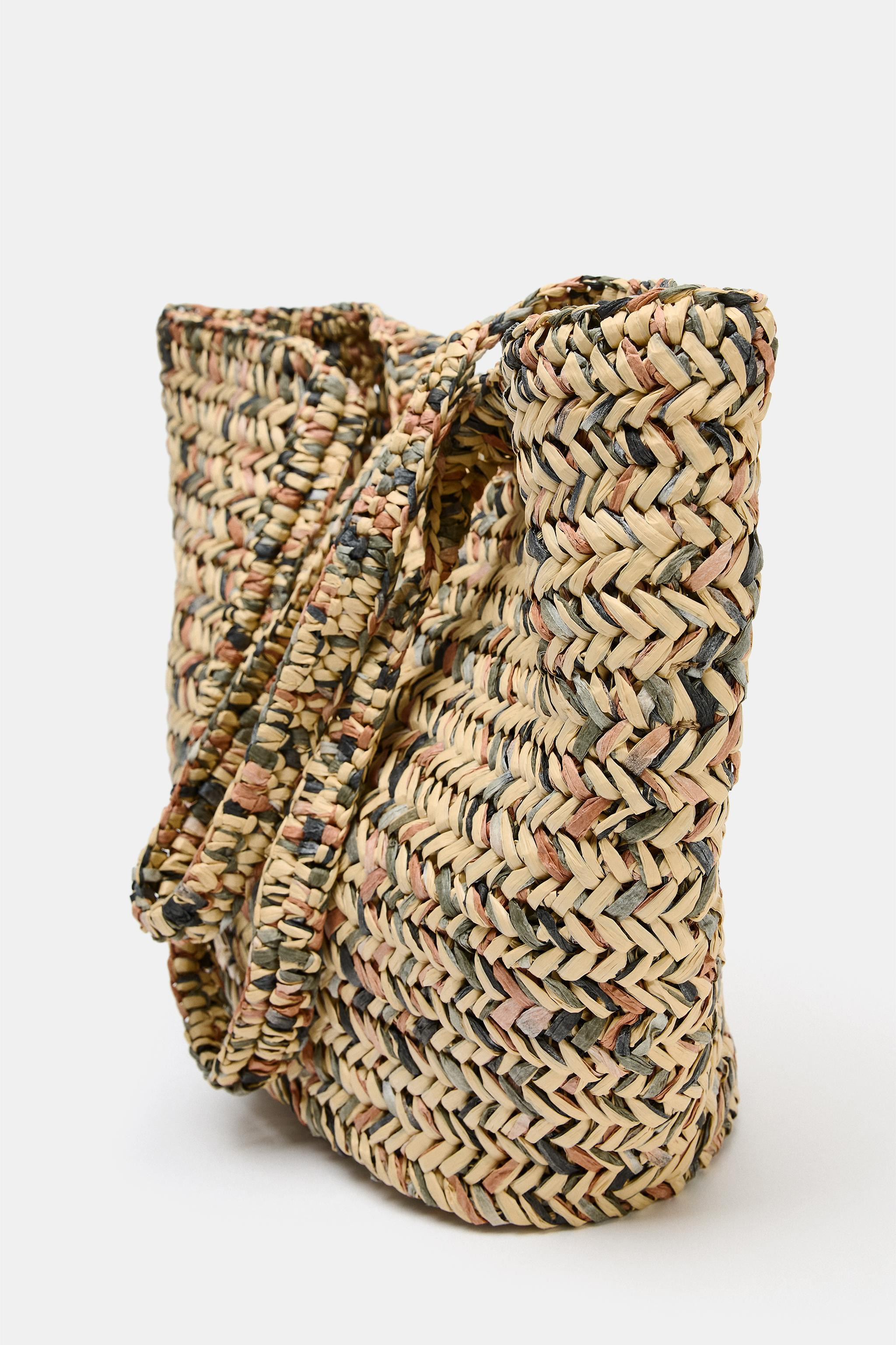 WOVEN BASKET TOTE BAG | Zara Canada