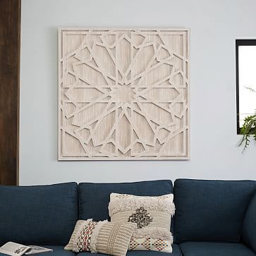 Graphic Wood Wall Art - Whitewashed (Square) | West Elm (US)