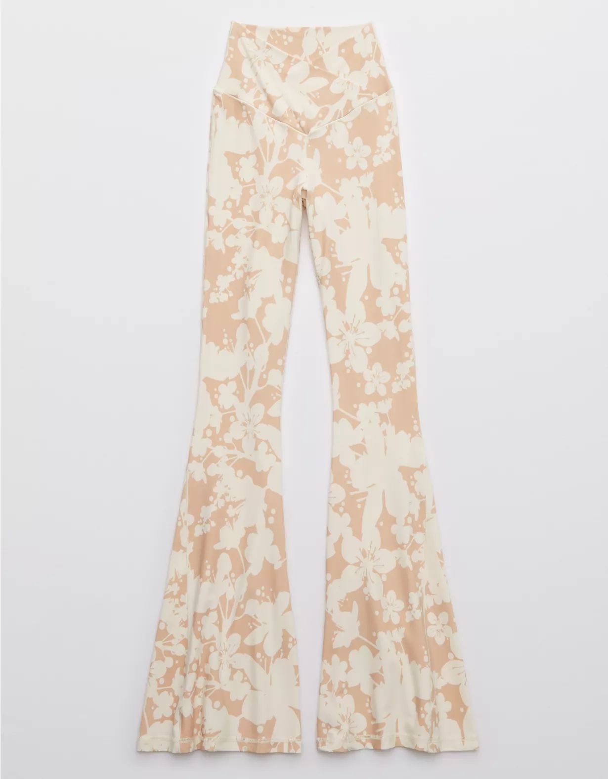 OFFLINE By Aerie Real Me Floral High Waisted Crossover Super Flare Legging | American Eagle Outfitters (US & CA)