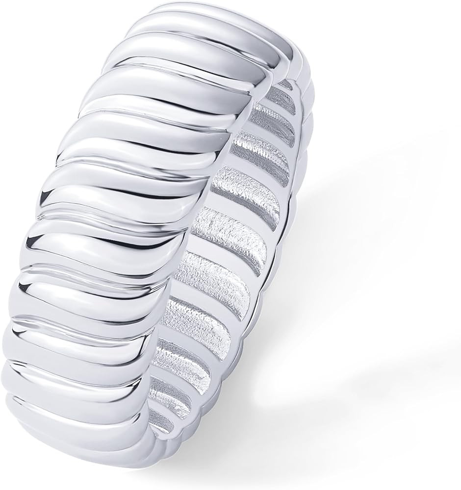 PAVOI 14K Gold Plated Chunky Statement Ring | Chunky Stackable Wide Band for Women | Amazon (US)