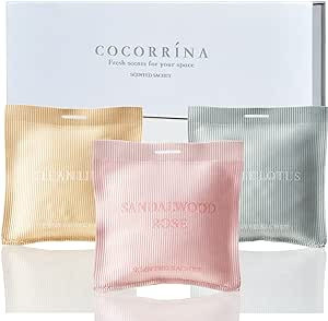 COCORRÍNA Scented Sachet - Set of 3 Sandalwood Rose/Clean Linen/White Lotus - Scented Sachet Bag... | Amazon (US)
