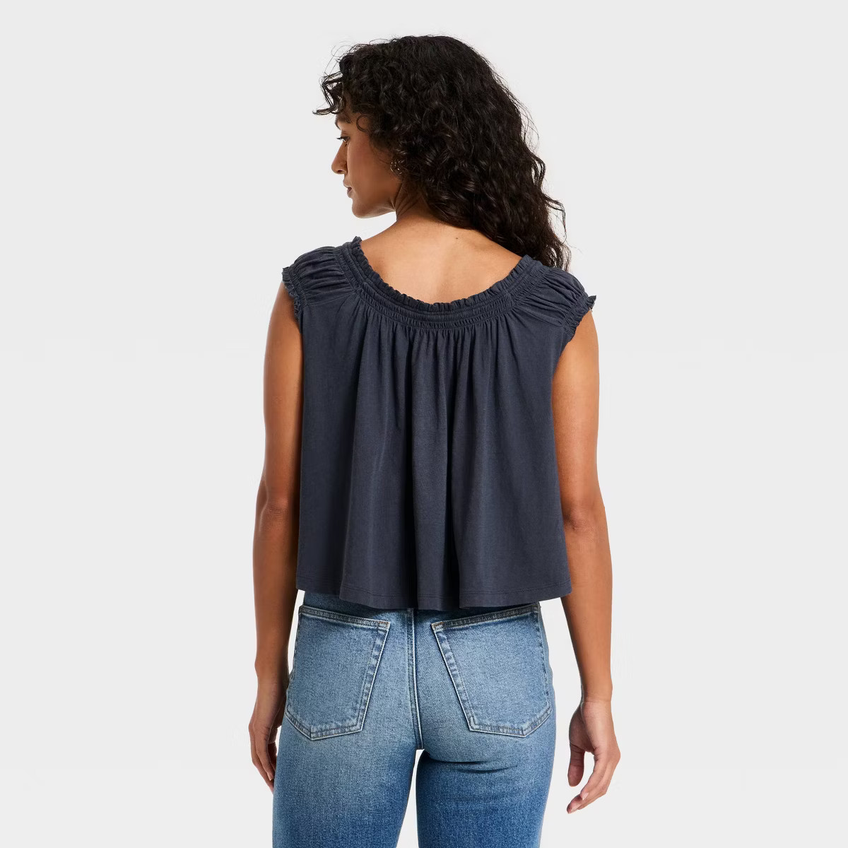 Women's Smocked Knit Scoop Neck Blouse - Universal Thread™ | Target