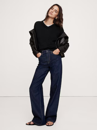 Cotton V-Neck Sweater | Banana Republic (US)