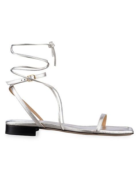 Le Ramona Metallic Leather Lace-Up Sandals | Saks Fifth Avenue