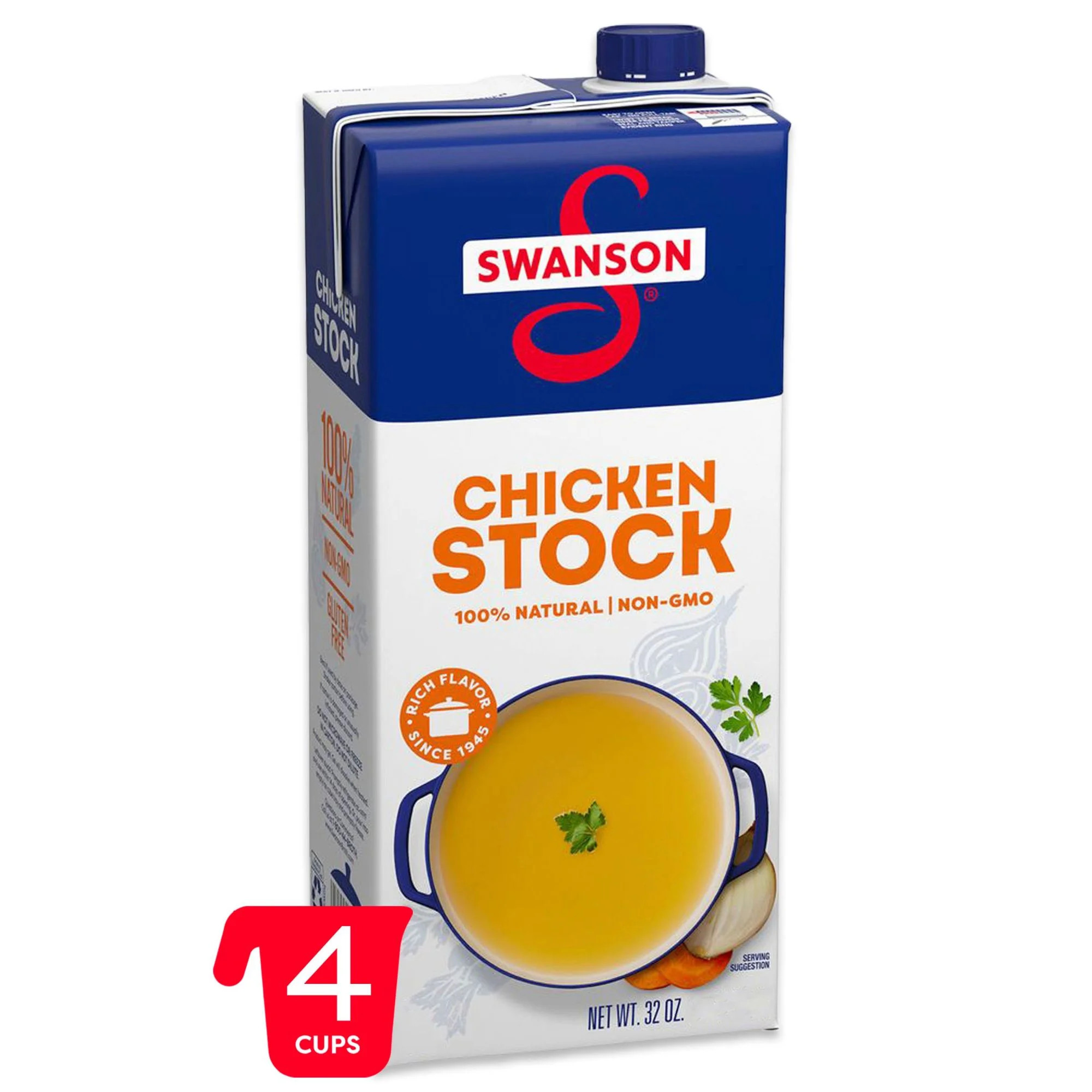 Swanson 100% Natural Chicken Stock, 32 oz Carton | Walmart (US)
