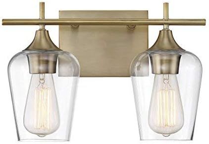 Savoy House 8-4030-2-322 Octave 2-Light Bathroom Vanity Light in a Warm Brass Finish with Clear G... | Amazon (US)