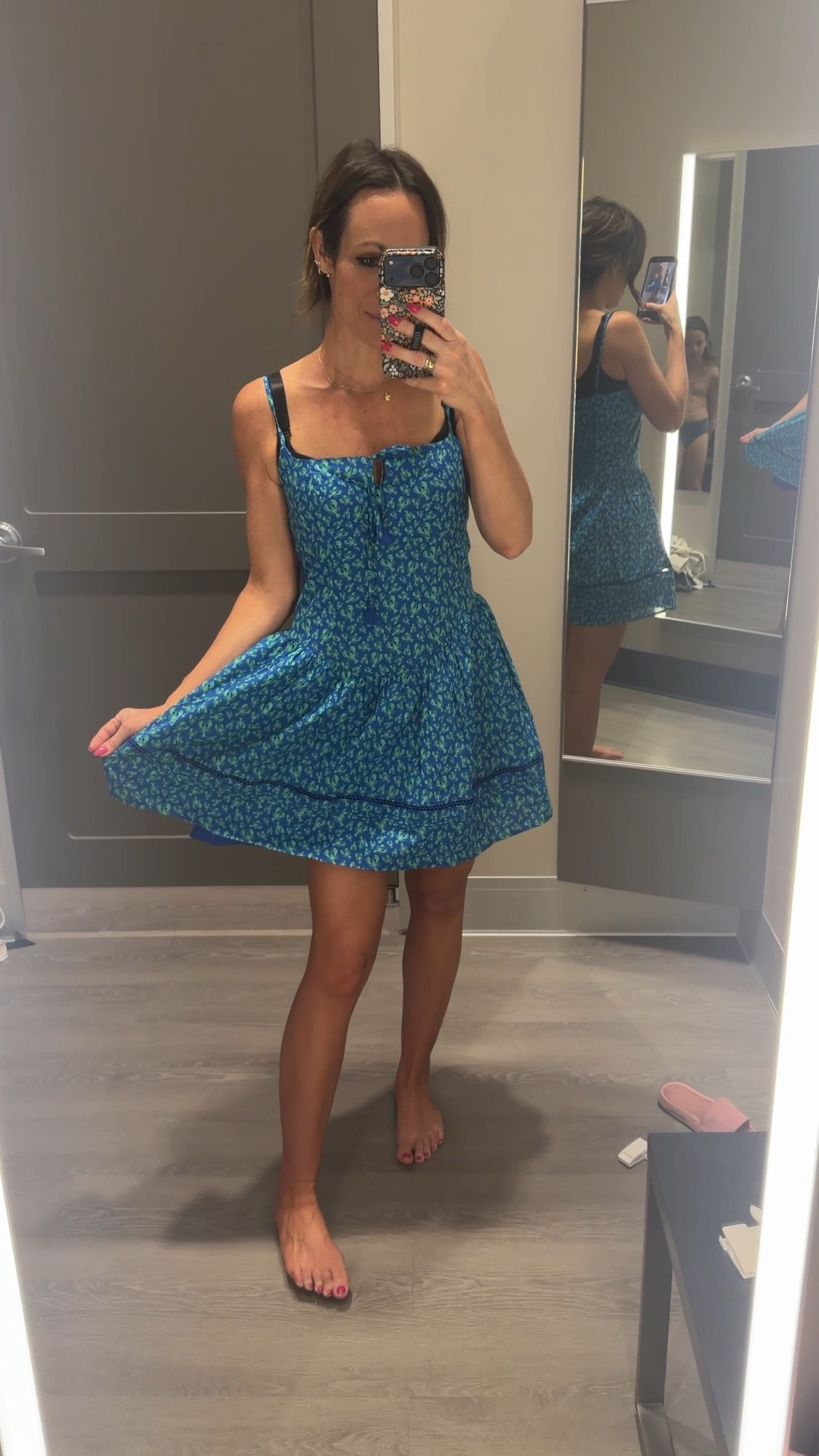 This dress is super adorable. Flattering, and perfect for a warm weather trip. Bright blue cobalt with lobsters adorn this dress, while the drop waist and adjustable straps make it easy for anyone to wear!

#LTKTravel #LTKSeasonal #LTKOver40