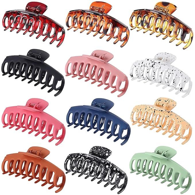 12 PCS Hair Claw Clips Hair Accessories Banana Hair Claw Clips for Women Girls Nonslip Colorful S... | Amazon (US)