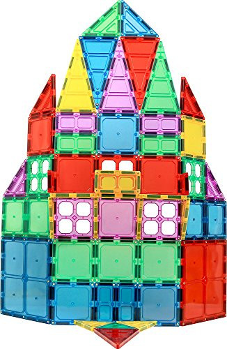 Magnet Build 60-Piece Extra Strong Magnetic Tiles Set - Magnets for Kids, 3D Tile Assorted Shapes & Colors, STEM Learning Toys for Ages 3+, Ideal Gift for Creative & Educational Play, Building Blocks | Amazon (US)
