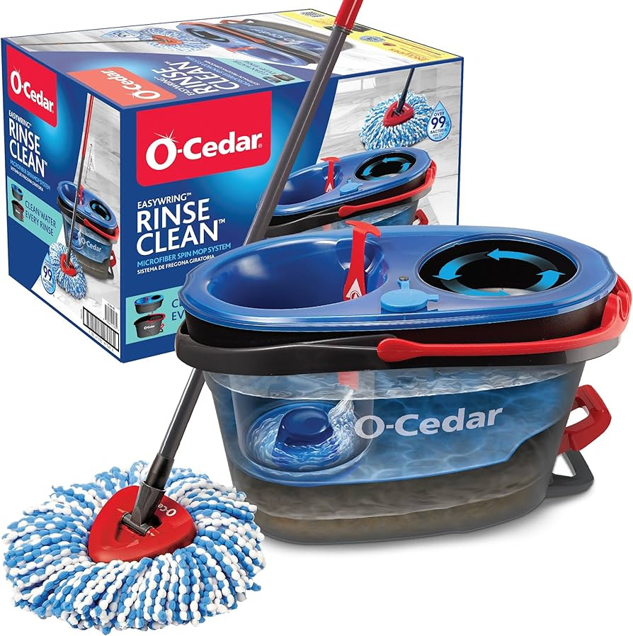 O-Cedar RinseClean Spin Mop & Bucket System | Clean with Clean Water | Removes 99% of Bacteria | Amazon (US)