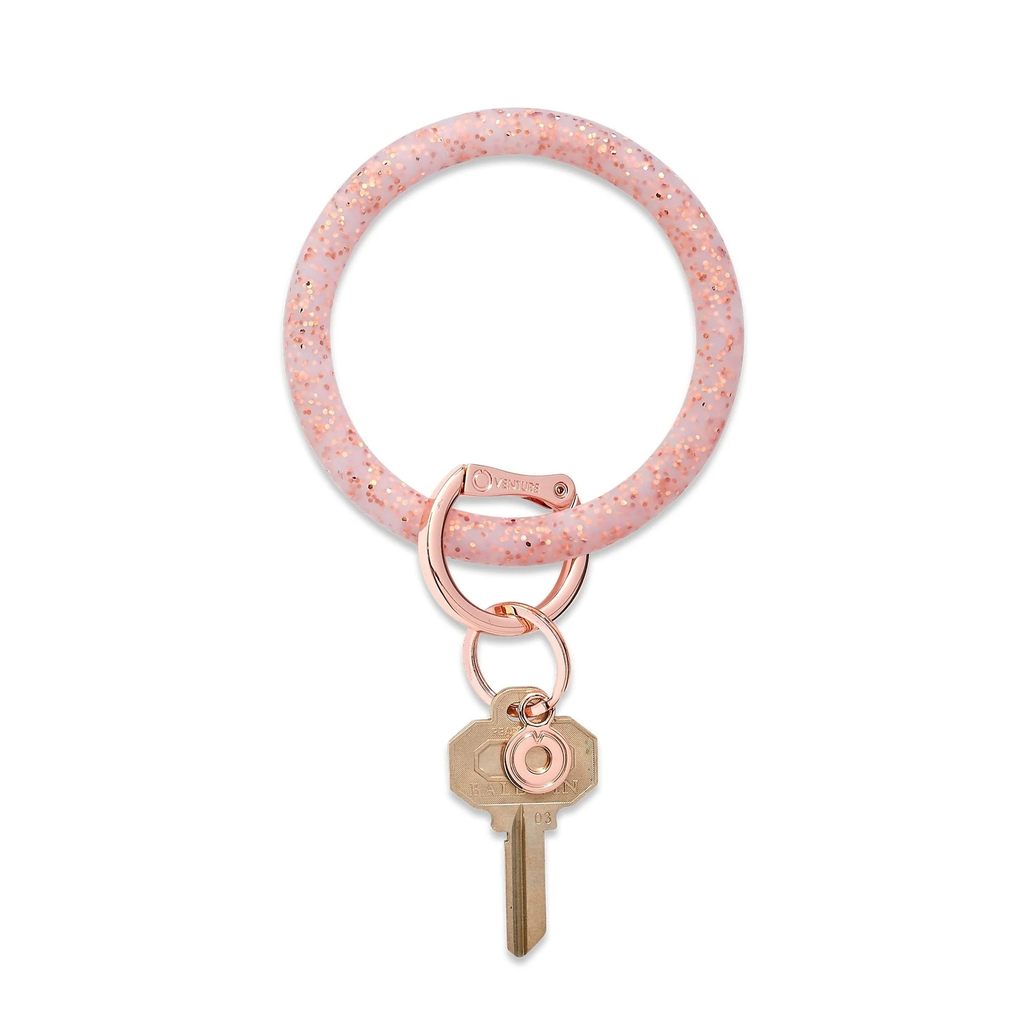 Silicone Big O® Key Ring - Rose Gold Confetti | Oventure