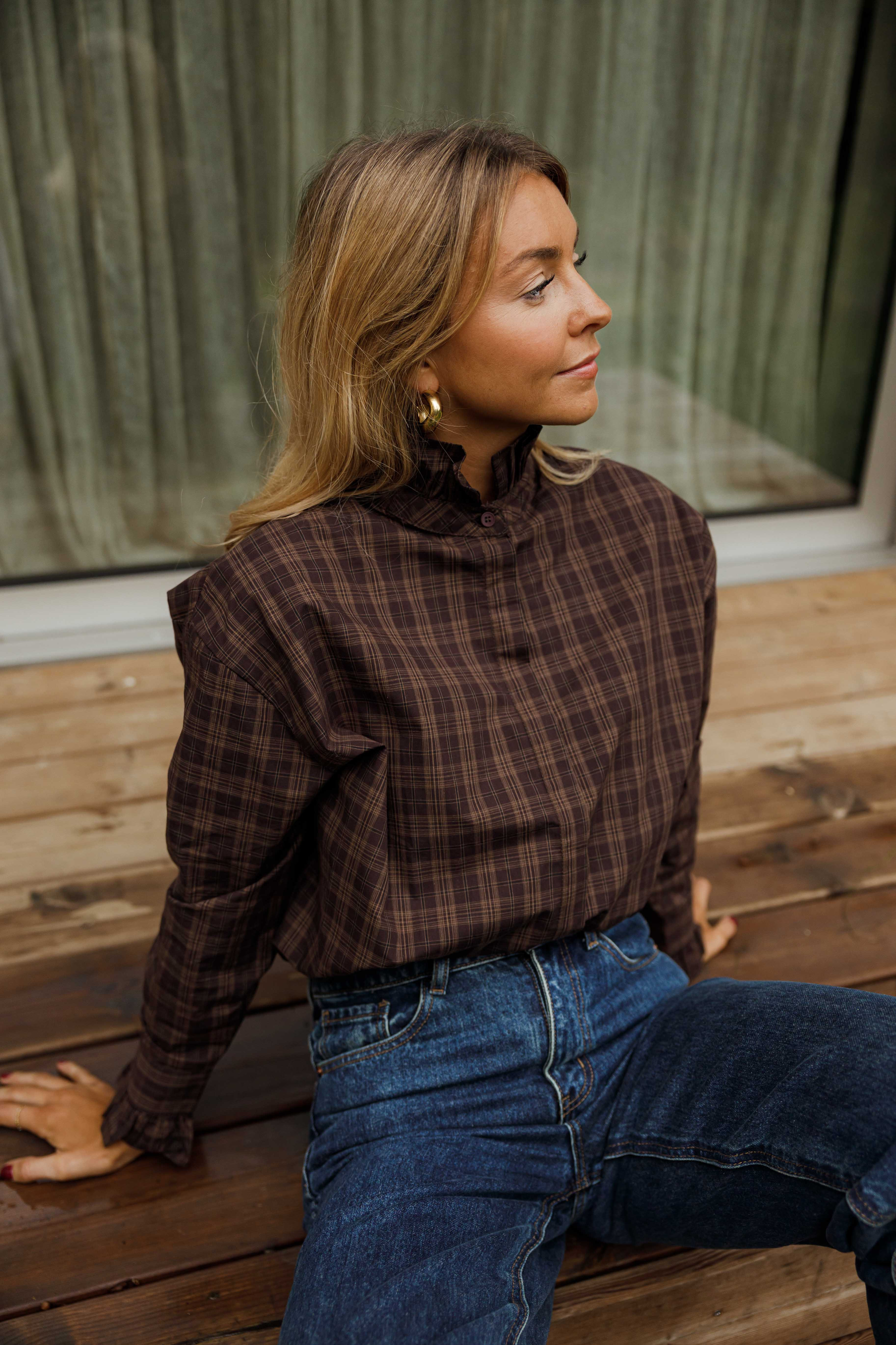 Brown Checkered Therese Shirt | Easy Clothes