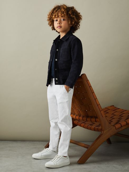 Reiss White Pitch Junior Slim Fit Casual Chinos | Reiss US