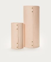 Large Leather Rivet Vase - Natural | Jenni Kayne | Jenni Kayne