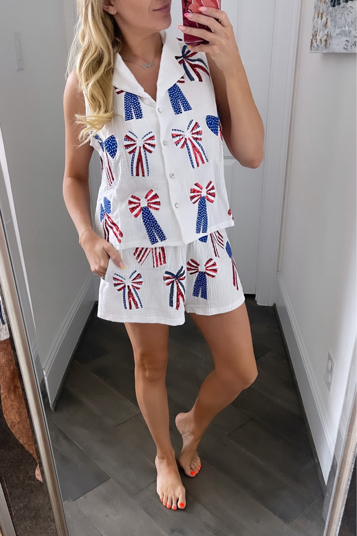 How festive is this set for the 4th of July? We will be heading to Destin for the 4th so this set will definitely be coming with me. 🇺🇸

 #queenofsparkles #summer #summervibes #summerfashion @queenofsparkles

#LTKSwim #LTKSeasonal #LTKTravel
