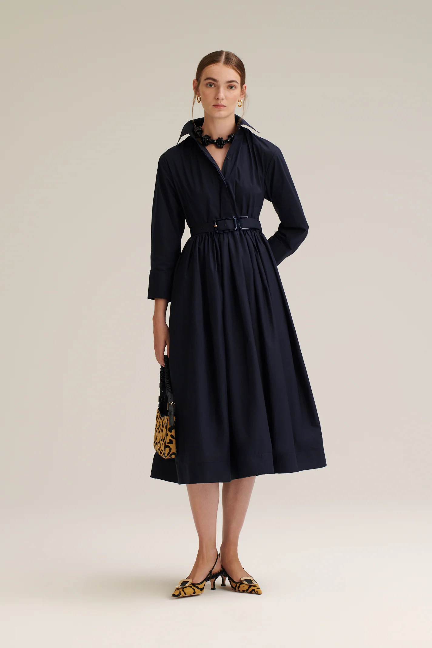 PARACHUTE BUCKLE SHIRT DRESS - NAVY - Scanlan Theodore | Scanlan Theodore