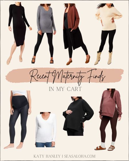 Recent maternity finds in my cart! On the lookout for some comfy cozy winter maternity pieces & found all of these on sale! 

Maternity. Bump friendly. Sweaters. Loungewear. Long cardigan sweater. Leather leggings. Sale finds. Long sweaters. 

#LTKbump #LTKsalealert #LTKSeasonal