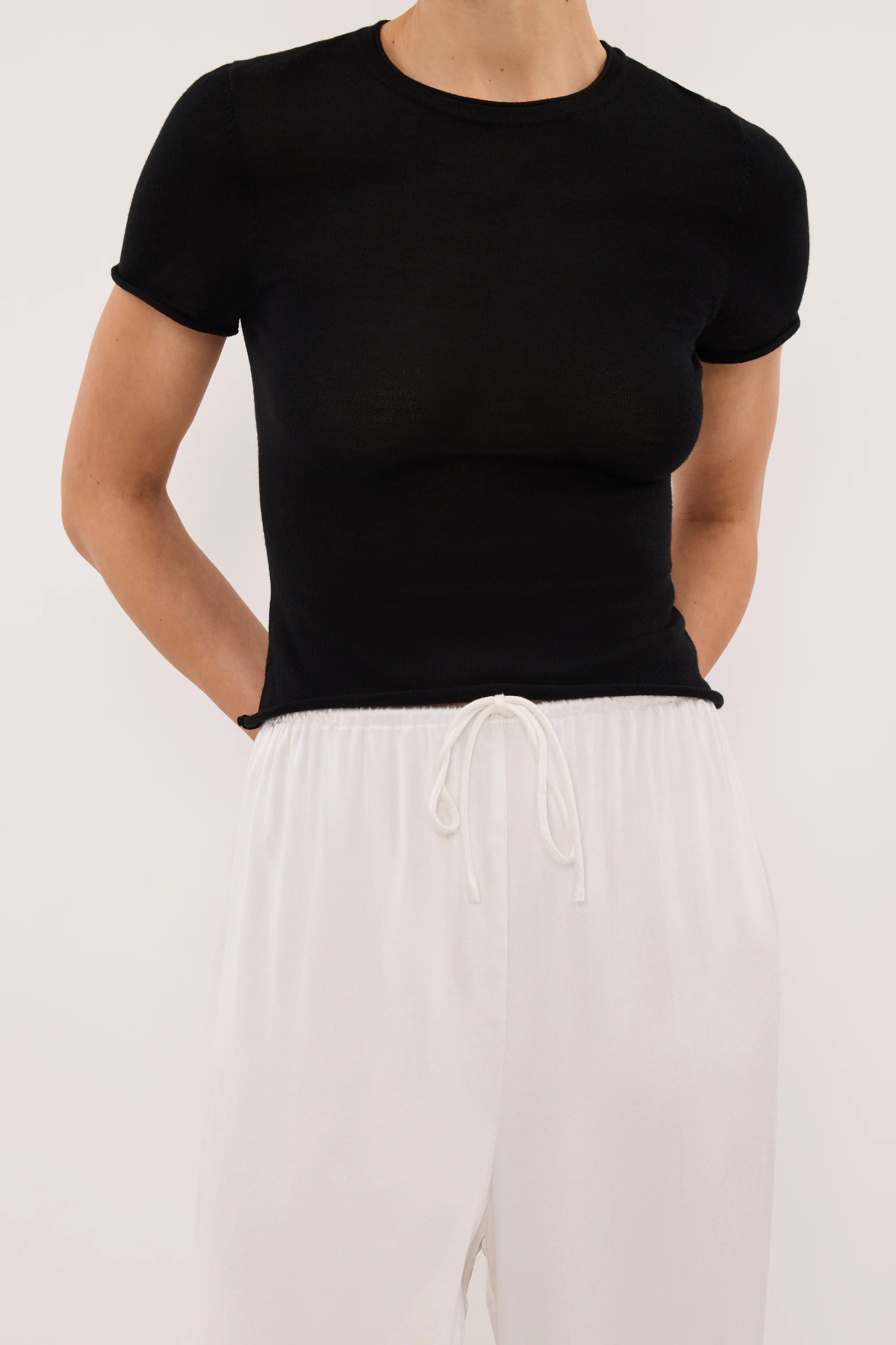 MYA WHITE SATIN PANT | DISSH
